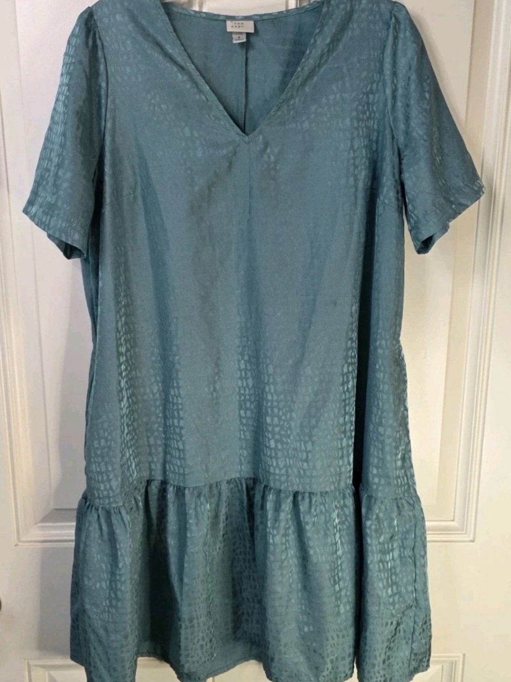 a new day Teal V-Neck Textured Top